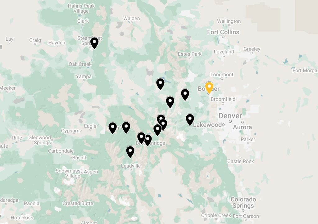 CU Boulder Ski Resort Map
